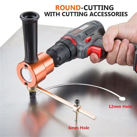 sheet metal drill hole cutter|drill mounted metal cutter.